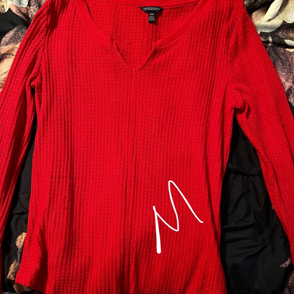 V neck long sleeve sweater